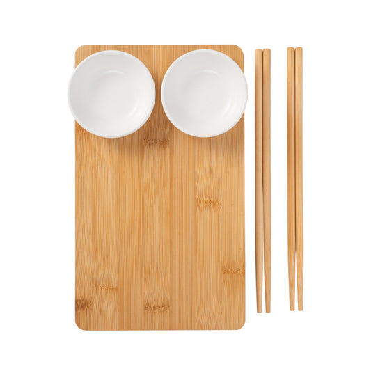 KitchenCraft World of Flavours 5pc Sushi Serving Set for Two, Including Plate, Bowls and Chopsticks