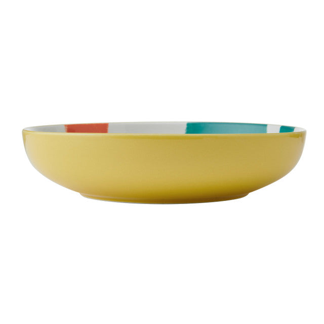 Mikasa Yellow Abstract Stoneware Bowl, 900ml, 21 x 5cm
