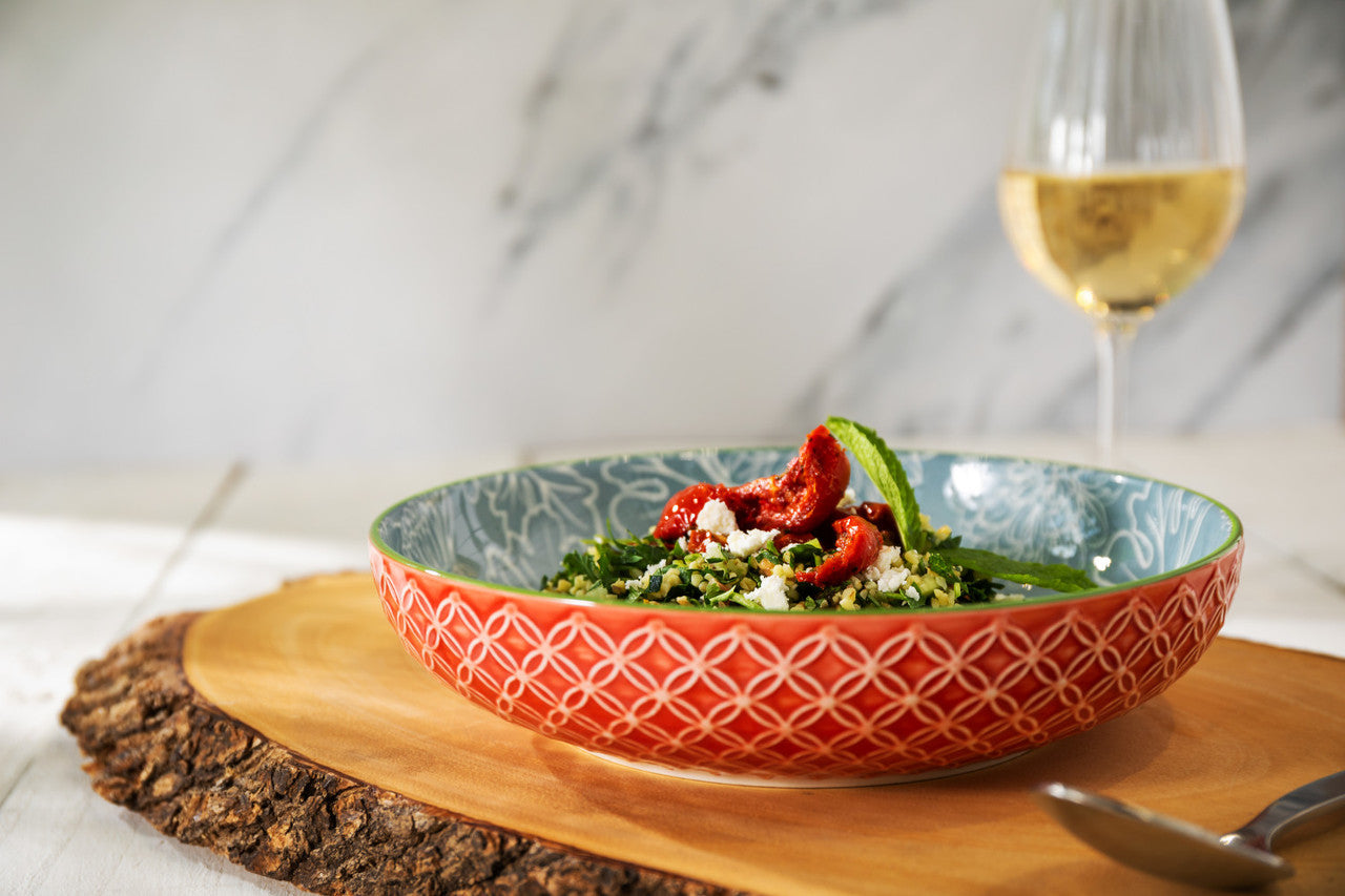 Mikasa Grey Floral Stoneware Bowl, 900ml, 21 x 5cm