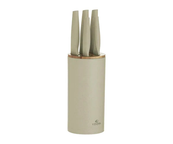 Organic Natural 6pce Knife Block Set