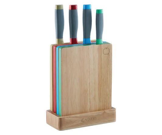 Assure Colour Code Knife Block & Board Set