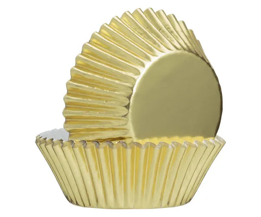 Set Of 32 Gold Foil Cupcake Cases