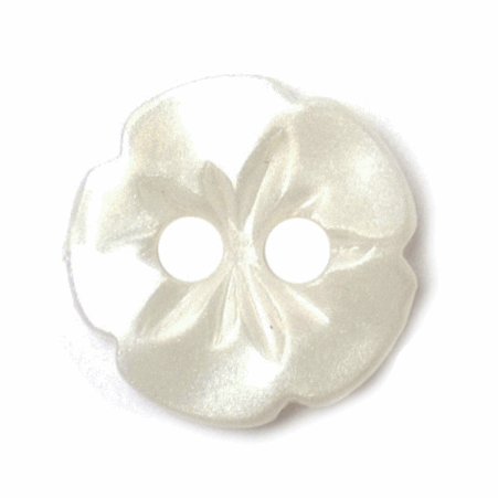 White Flower Button 12mm