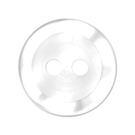 Rimmed White Button 2 Hole 11mm