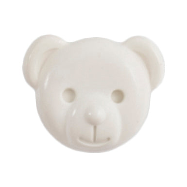 Teddy Head White Single Shank 15mm