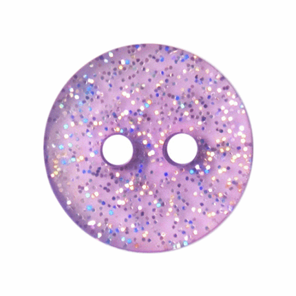 Glitter Button Purple 13mm