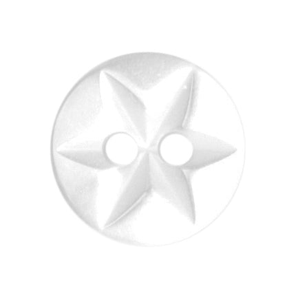 Clear Button (Star) 10mm 2 Hole