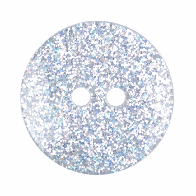 Glitter Button  Transparent 18mm