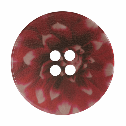 Printed Flower Button 23mm