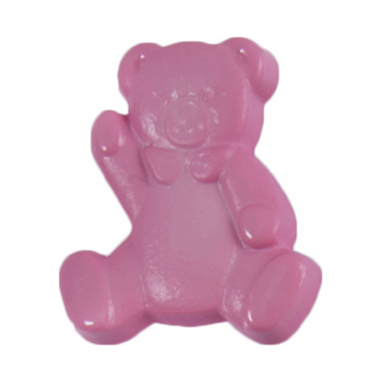 Teddy Bear Button Pink 16mm