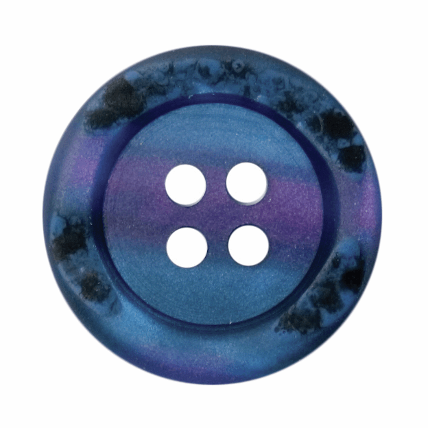 Rimmed Blue Button 18mm