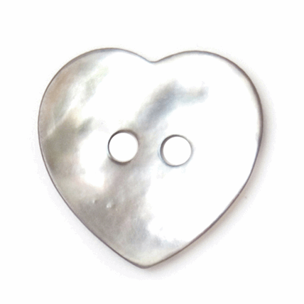 Heart Shaped Mother of Pearl Look Button 15mm