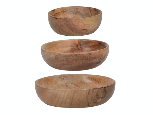 Creative Tops Naturals Set Of 3 Wooden Bowls
