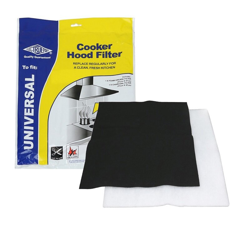 Electruepart Universal Cooker Hood Grease Foam & Charcoal Filter Kit
