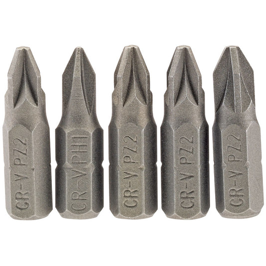 5pc 25mm No2 PZ Screwdriver Bits