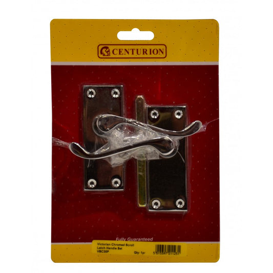 100mm CP Victorian Scroll Lever Latch Handle