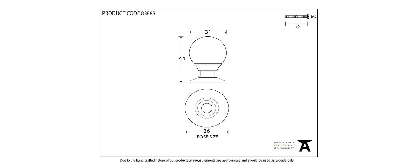 Polished Nickel Ball Cabinet Knob 31mm