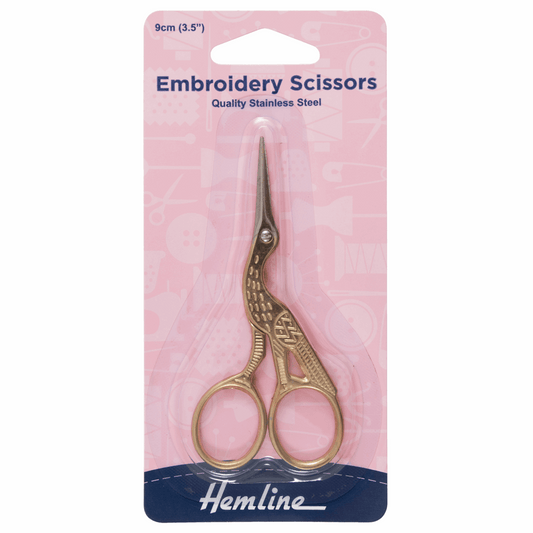 Scissors: Embroidery: Stork: 9cm/3.5in