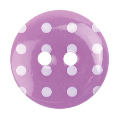 Polka Dot Purple 2 Hole 18mm Button