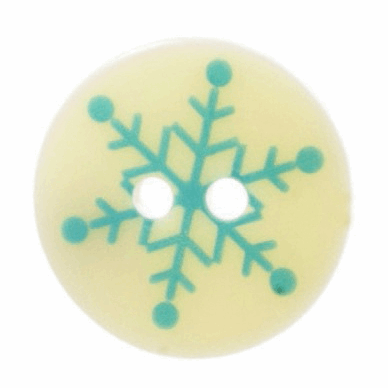 Printed Snowflake 18mm Button