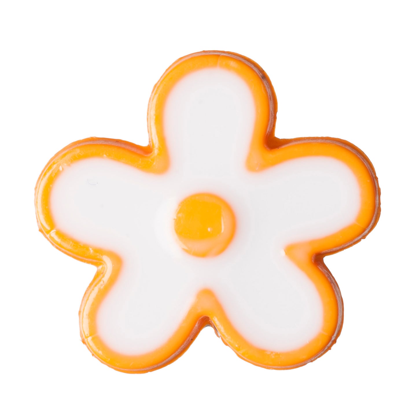 Buttons: Flower: Shank: 15mm: Orange