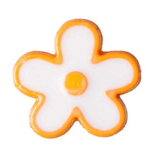 Buttons: Flower: Shank: 15mm: Orange