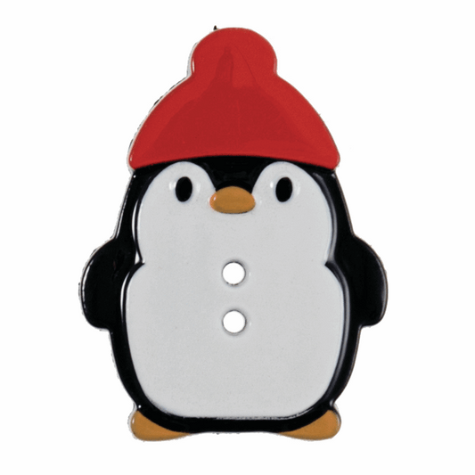 Christmas Penguin Button