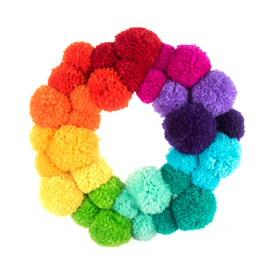 Pom Pom Wreath Kit: Rainbow: