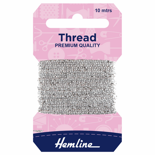 Glitter Thread: 10m: Silver