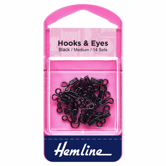 Hooks and Eyes: Black: Size 2