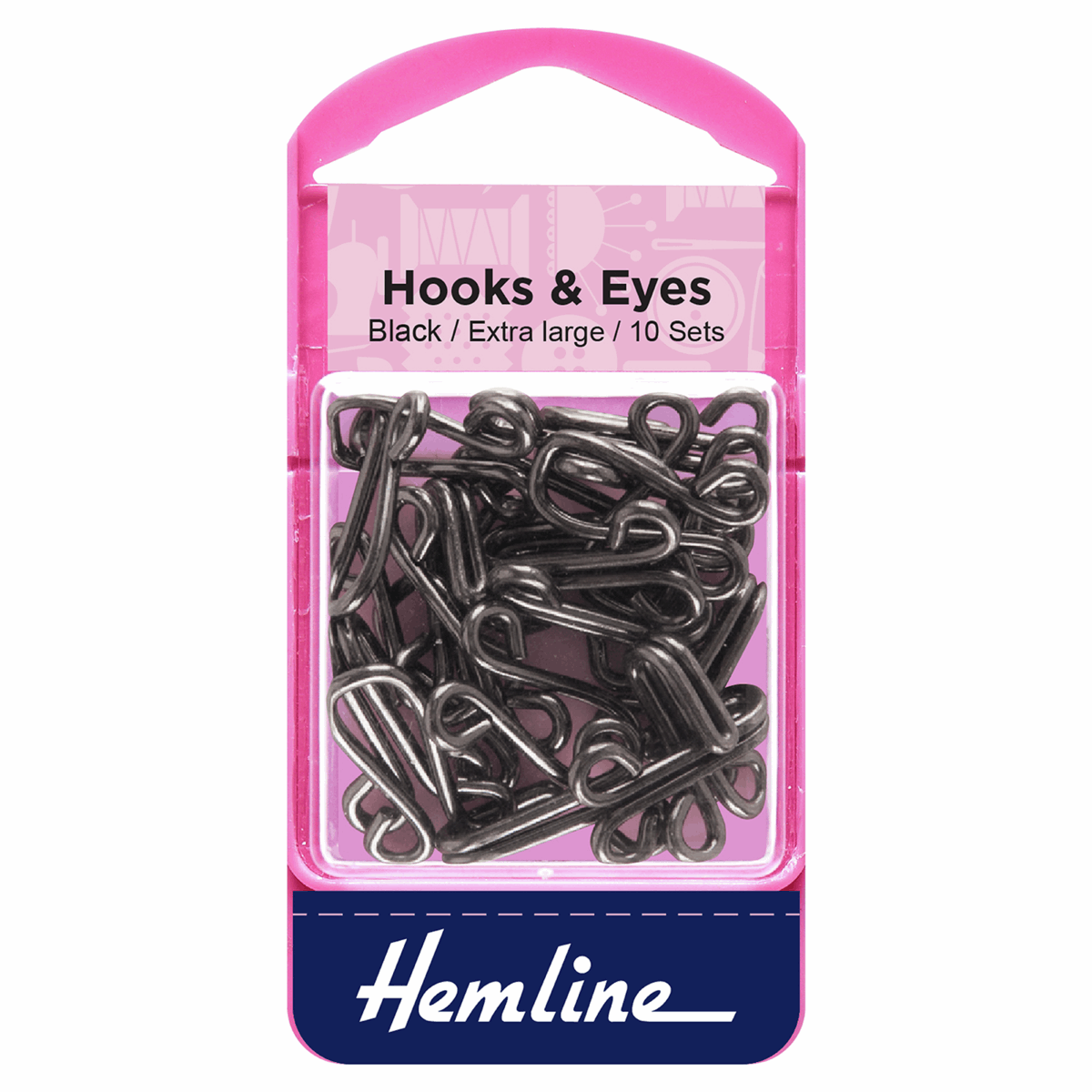 Hooks and Eyes: Black: Size 9