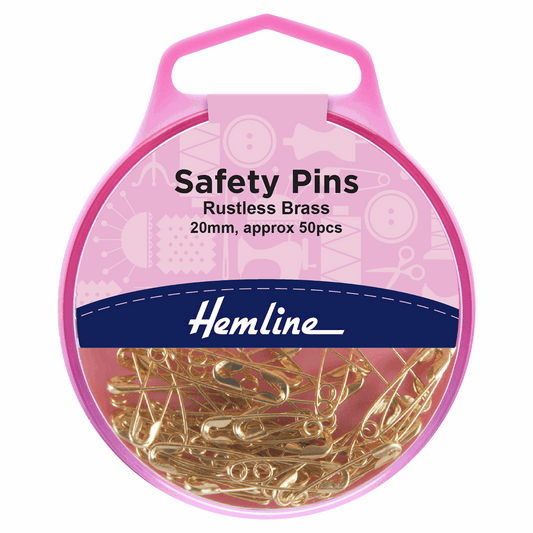 Safety Pins: Brass: 20mm: 50 Pieces