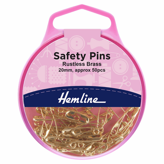 Safety Pins: Brass: 20mm: 100 Pieces