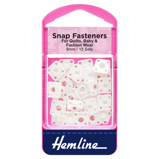 Snap Fasteners: Sew-on: Derlin (Plastic): 9mm: Pack of 15
