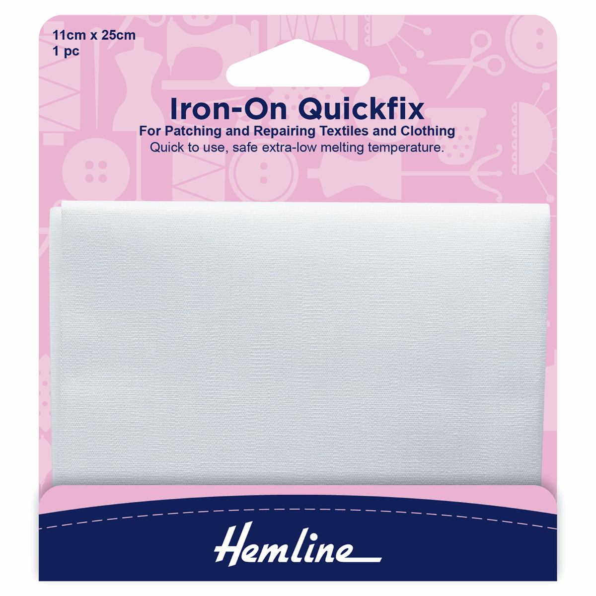Quickfix Iron-On Cotton Patches: White - 11 x 25cm