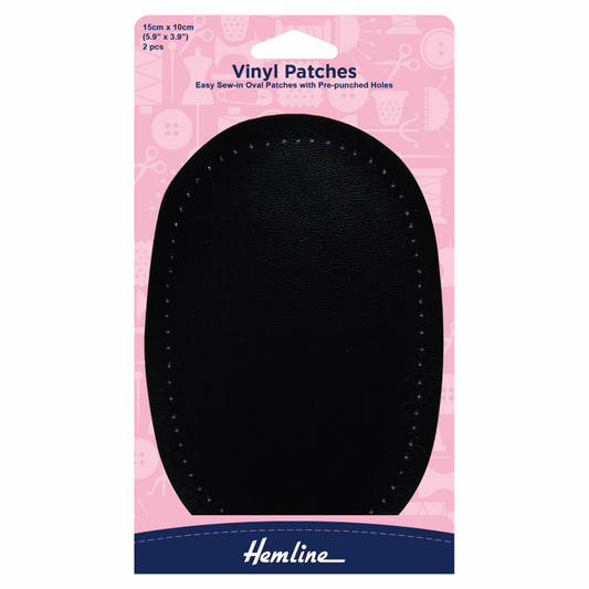 Sew-in Vinyl Patches: Black - 10 x 15cm