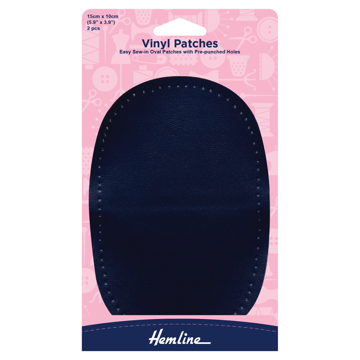 Sew-in Vinyl Patches: Navy - 10 x 15cm