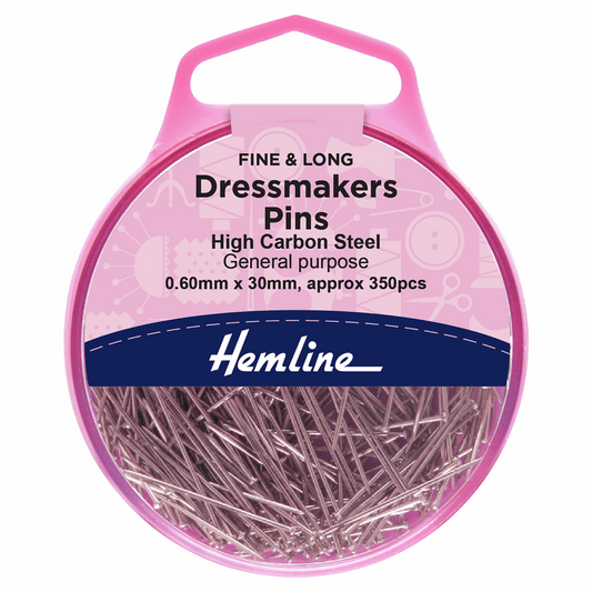 Pins: Dressmaker's: 30mm: Nickel: 330 Pieces