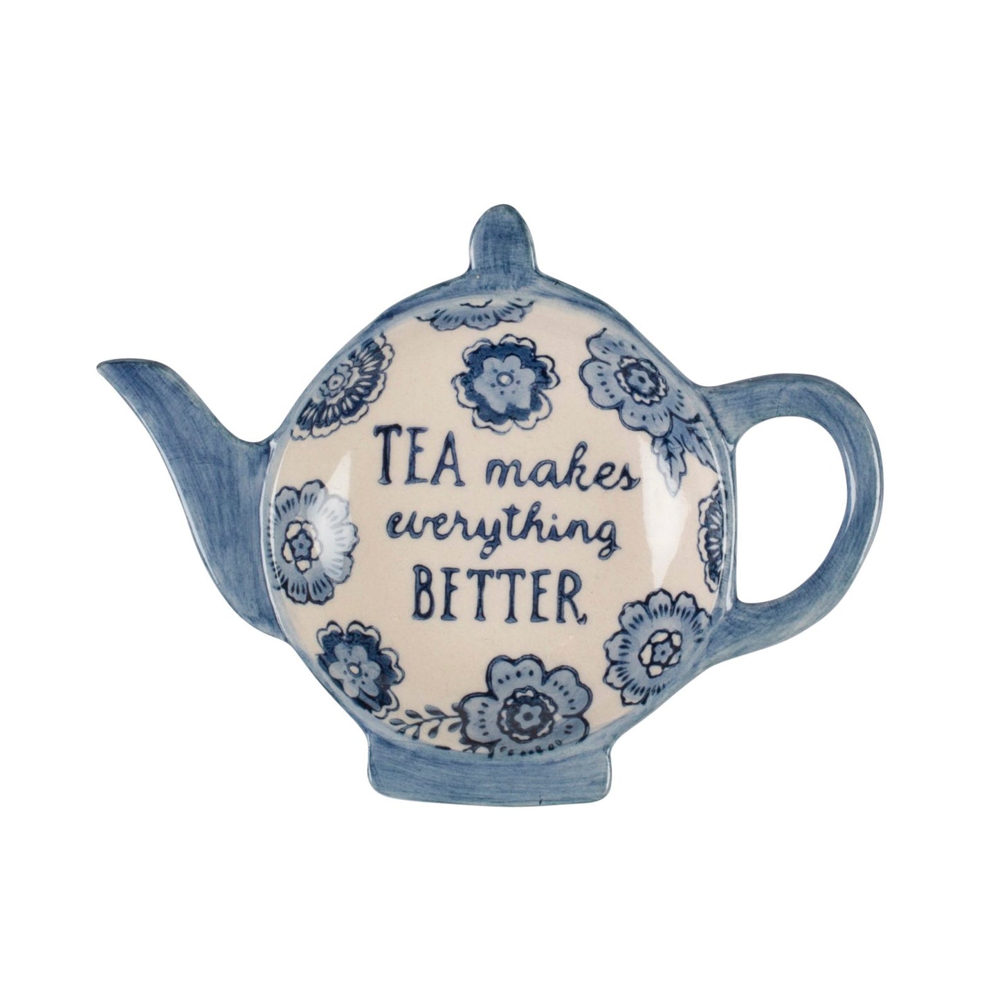 Blue Floral Tea Lovers Teabag Dish