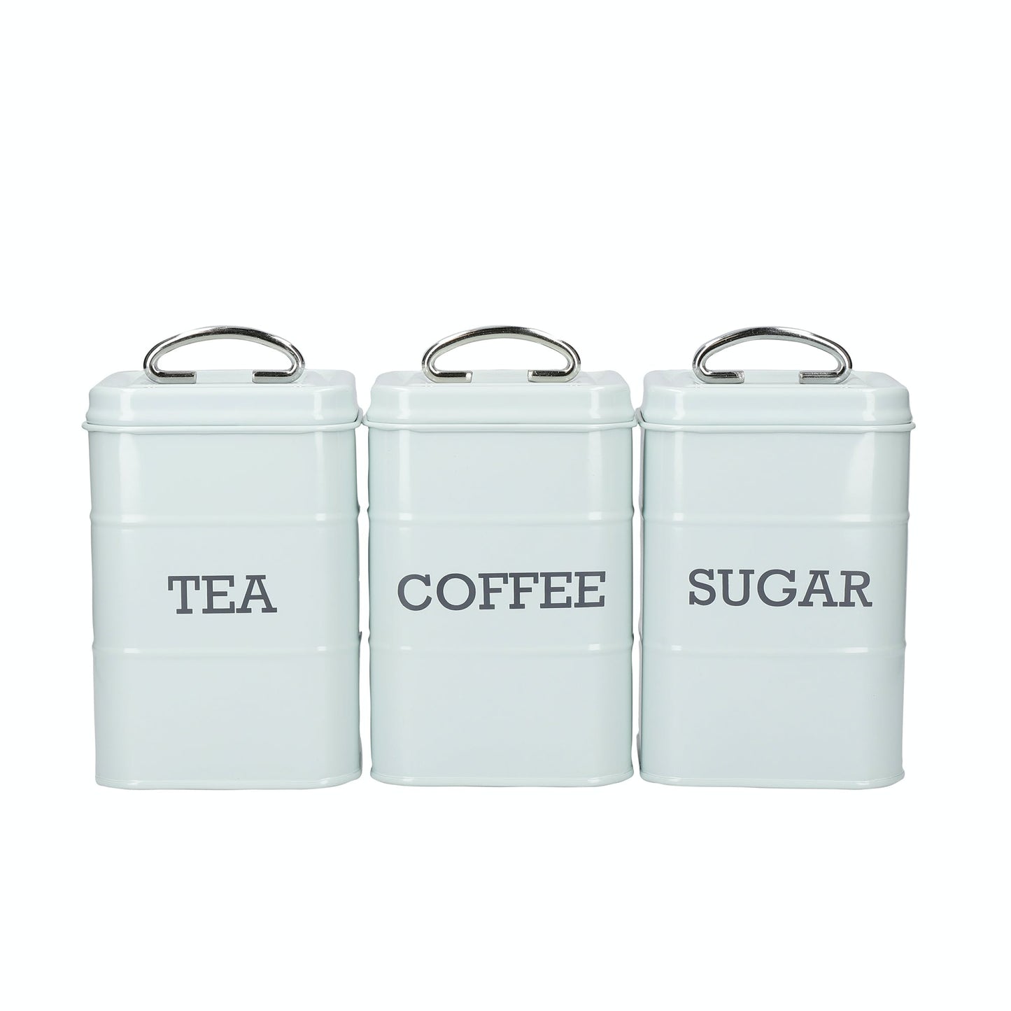 KitchenCraft Living Nostalgia Tea/Coffee/Sugar Canisters in Gift Box, Steel,