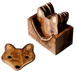 Wooden Fox Coasters