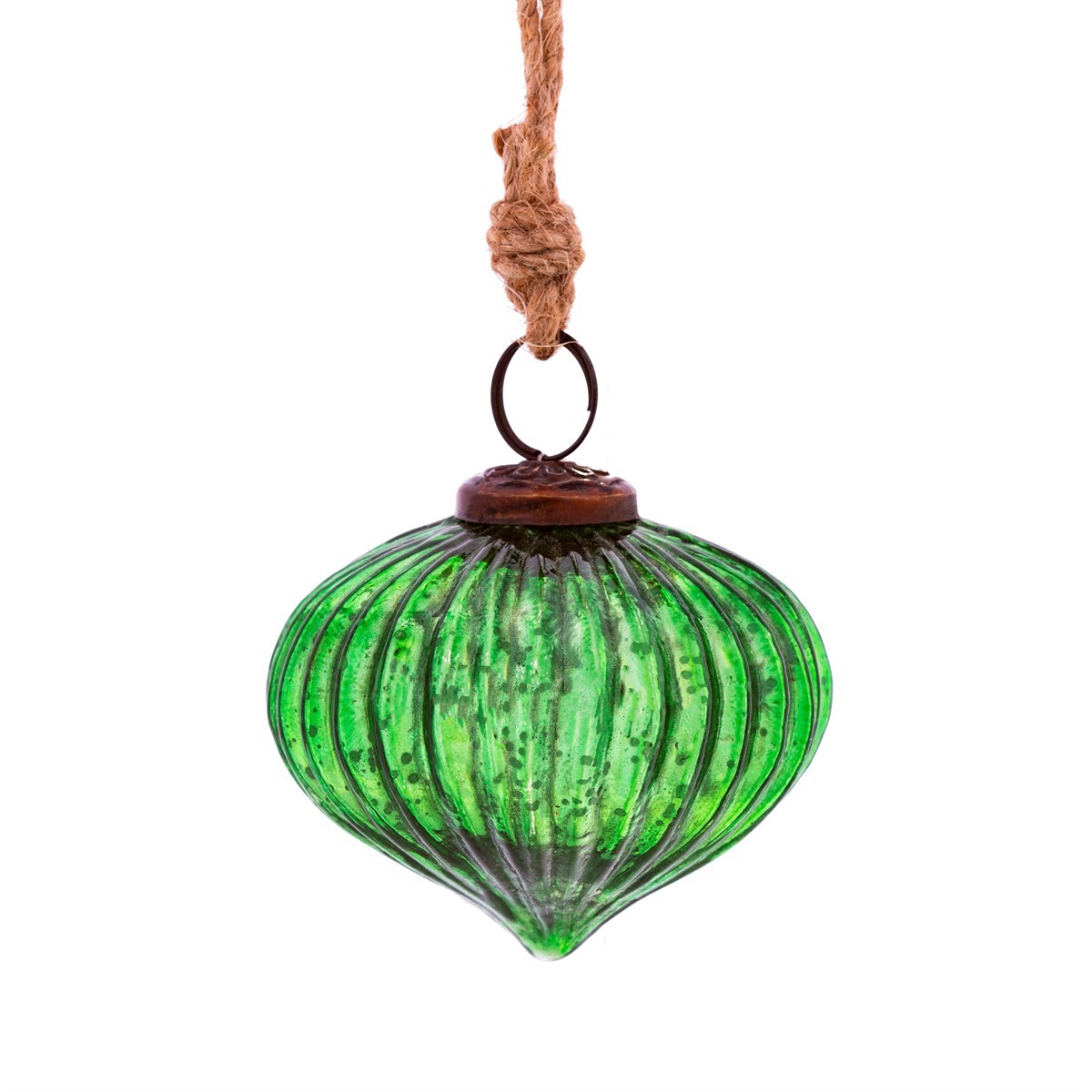 Green Crackle Glass Onion Bauble