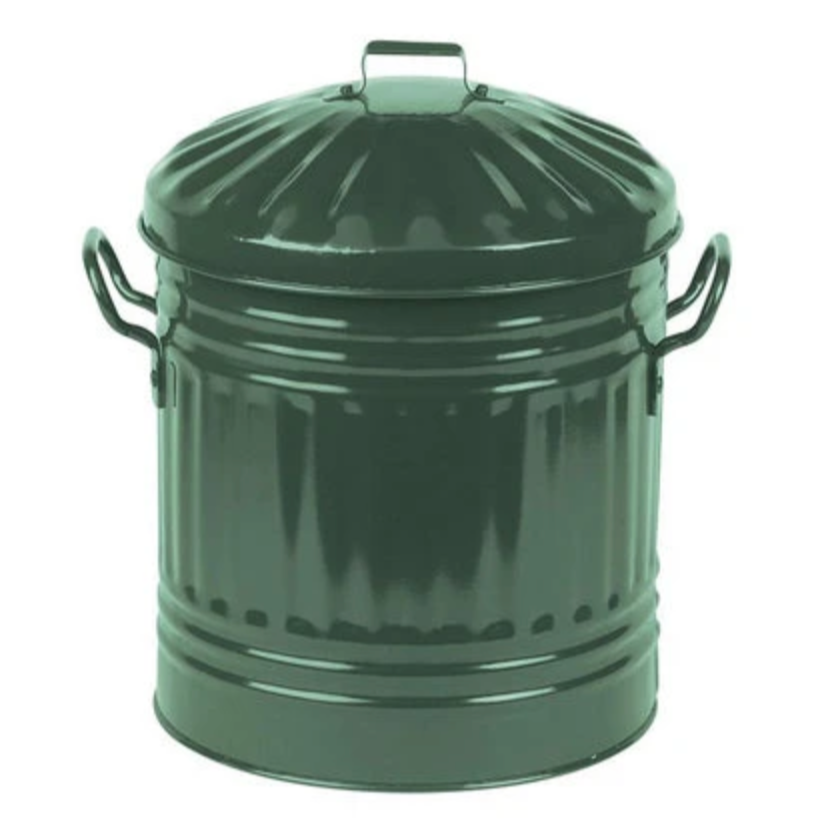 Green Metal Mini Bin