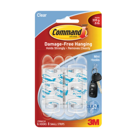 Command Mini Hooks Clear