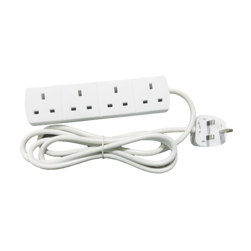 13A 5m 2 Gang Surge Protected Extension Lead White