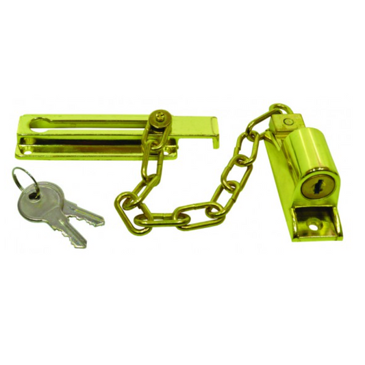 115mm Polished Brass Locking Door Chain