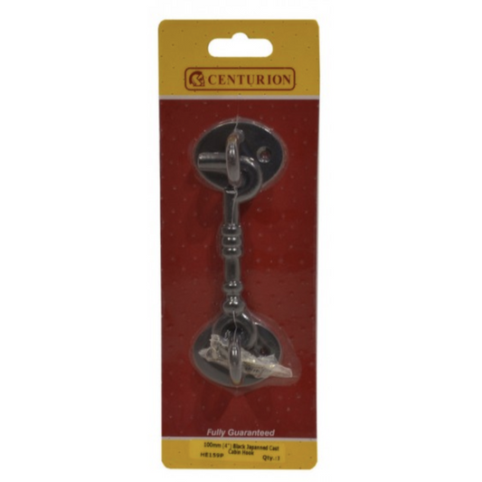 Black Japanned Cast Cabin Hook 4"