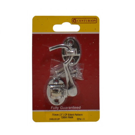 Chrome Plate Silent Pattern Cabin Hook 3"