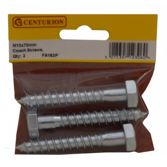 Coach Screws M10 x 70mm