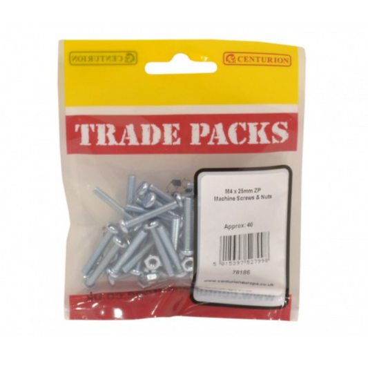 Machine Screws & Nuts M4 x 25mm